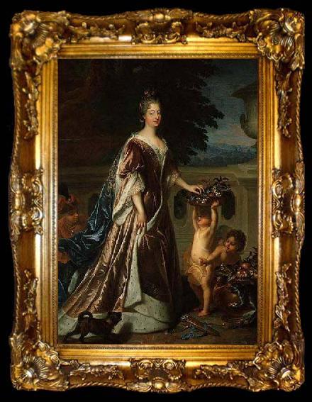 framed  Francois de Troy Portrait of the duchesse du Maine, ta009-2